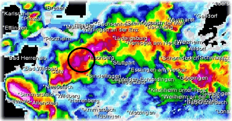 Unwetter über Warmbronn